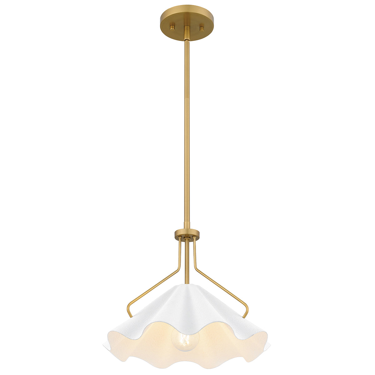 Quoizel Mejia 1 lt Pendant - Aged Brass, Textured White Steel Shade E27
