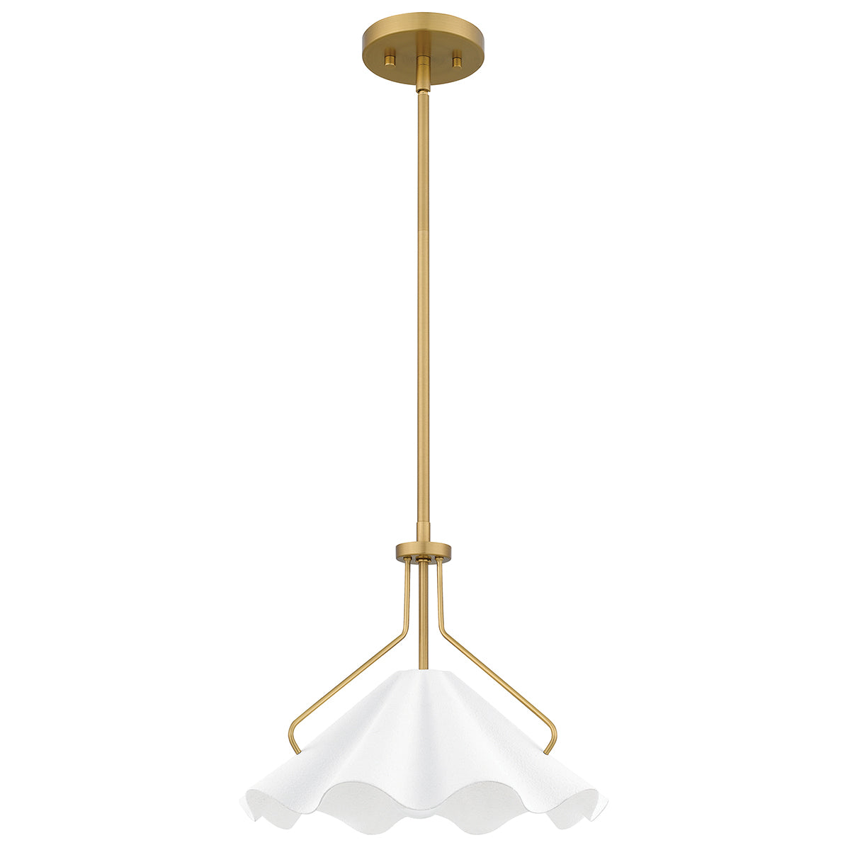 Quoizel Mejia 1 lt Pendant - Aged Brass, Textured White Steel Shade E27
