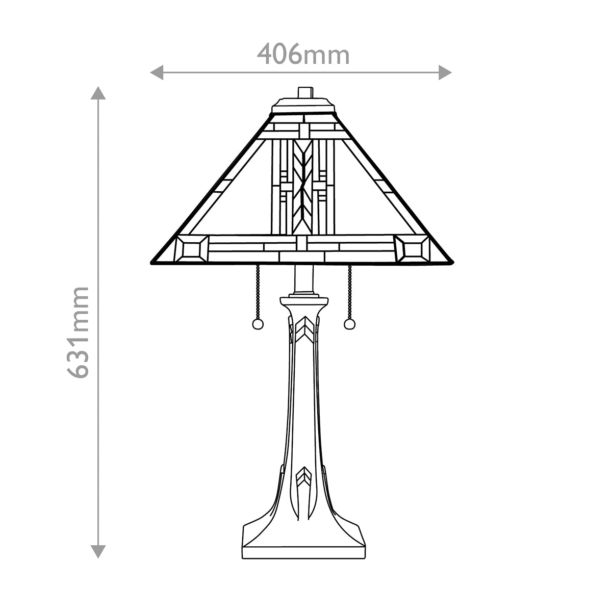 Quoizel Navajo 2 lt Tiffany styleTable Lamp - Bronze with Art Glass Shade E27
