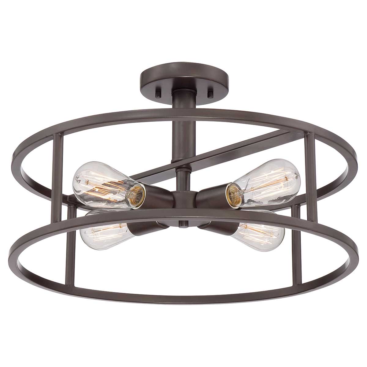 New Harbor 4 Light Semi-Flush - Western Bronze E27
