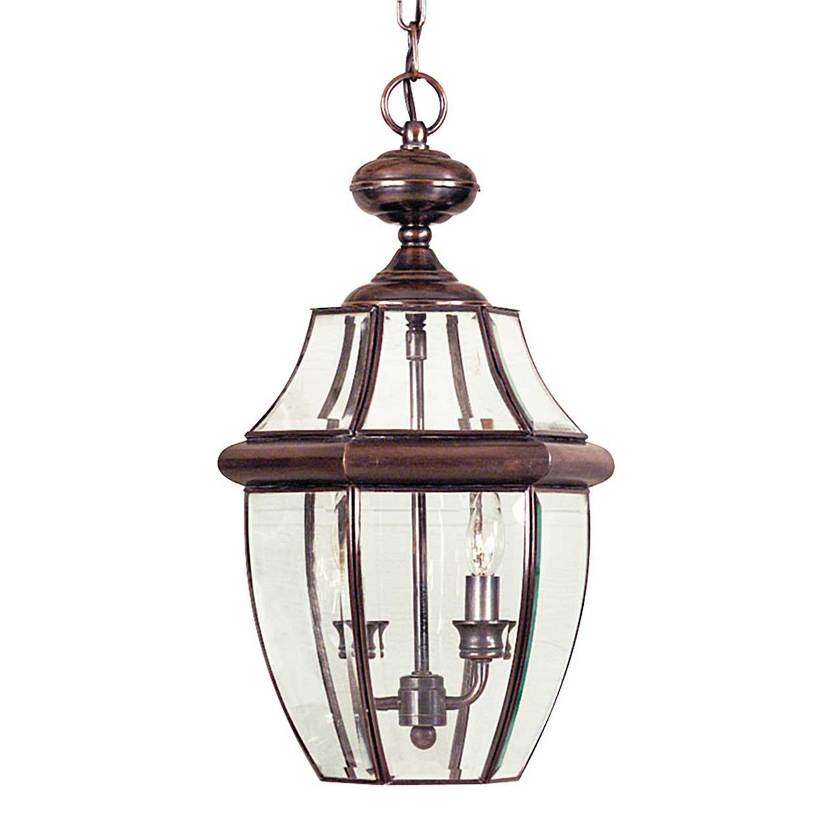 Newbury 1/2Lt Chain Lantern - Lacquered Polished Brass/Lacquered Aged Copper IP23 E27