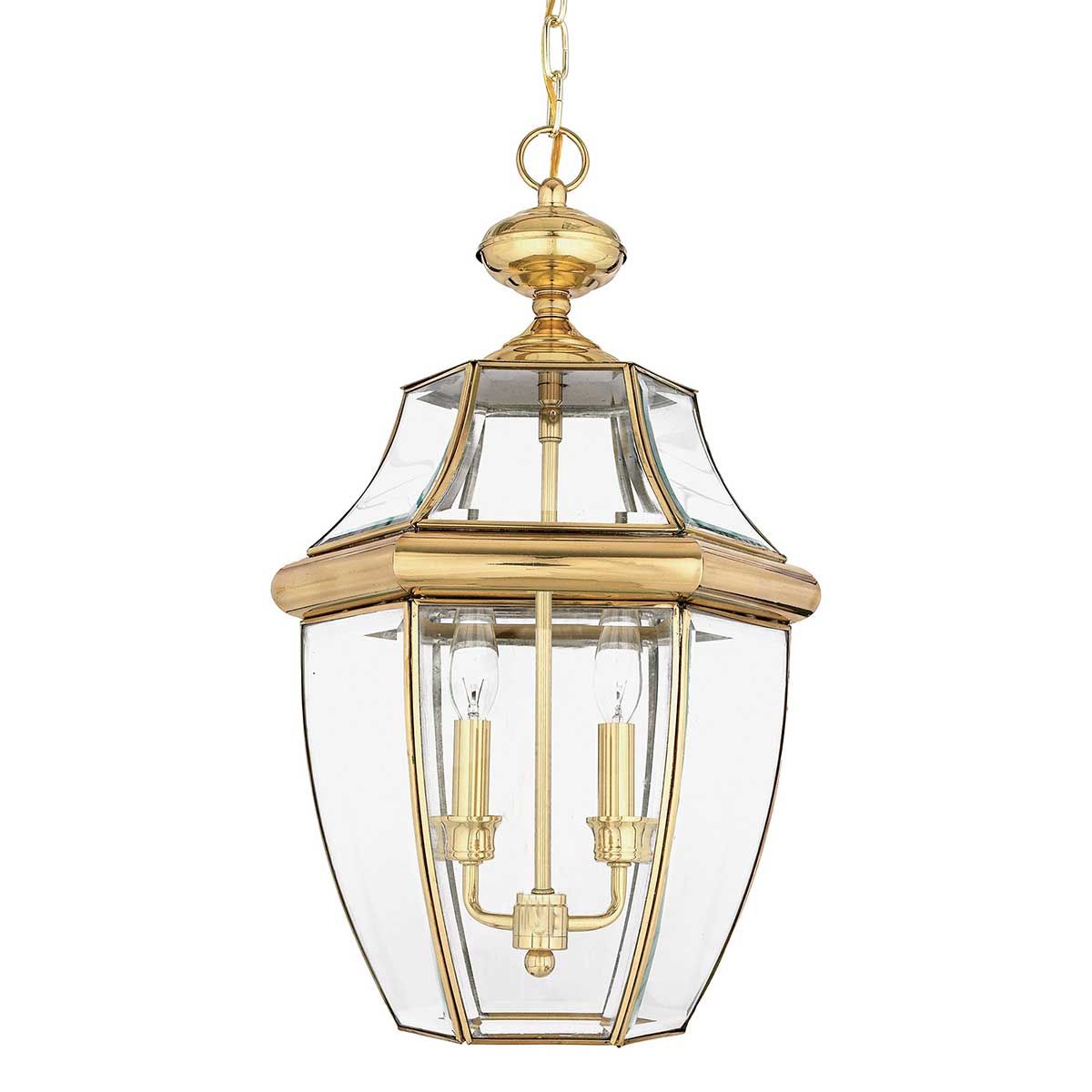 Newbury 1/2Lt Chain Lantern - Lacquered Polished Brass/Lacquered Aged Copper IP23 E27