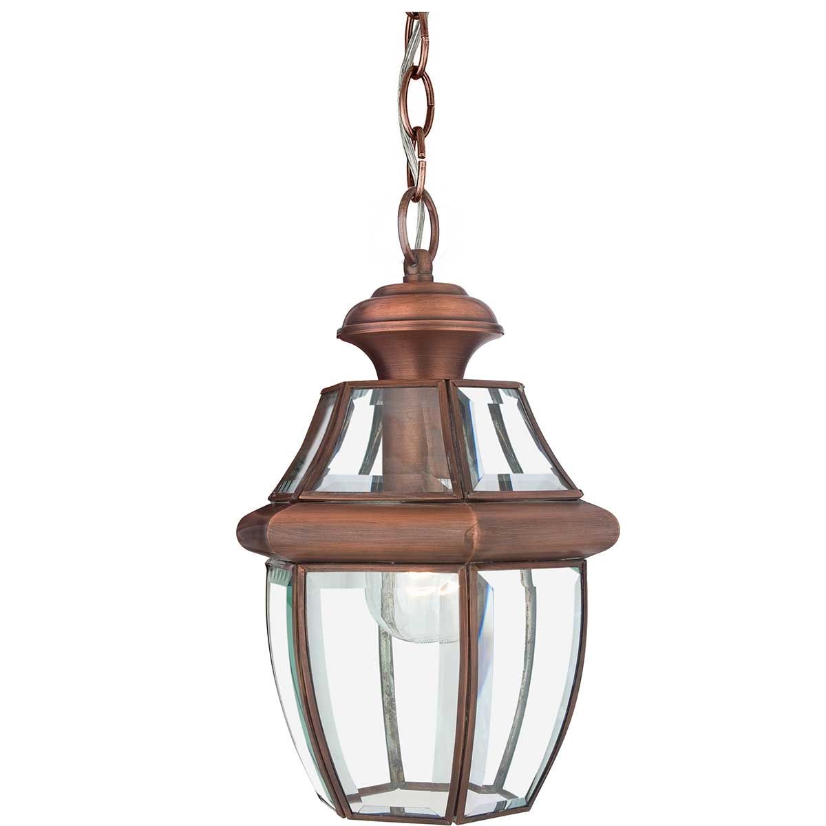 Newbury 1/2Lt Chain Lantern - Lacquered Polished Brass/Lacquered Aged Copper IP23 E27