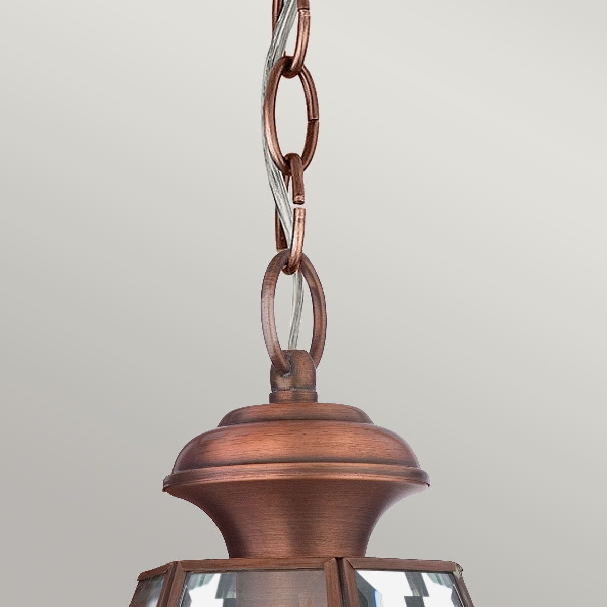 Newbury 1/2Lt Chain Lantern - Lacquered Polished Brass/Lacquered Aged Copper IP23 E27
