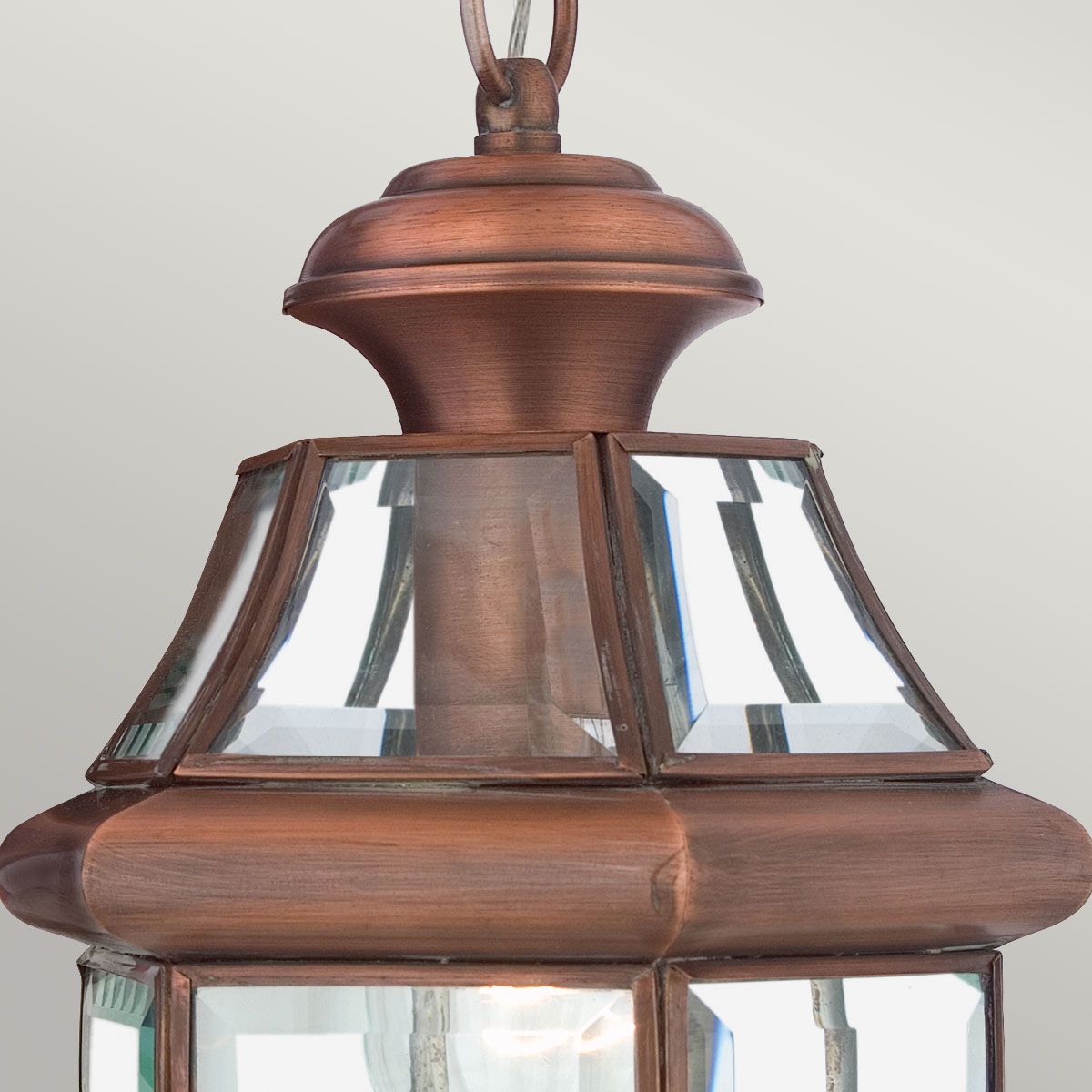 Newbury 1/2Lt Chain Lantern - Lacquered Polished Brass/Lacquered Aged Copper IP23 E27