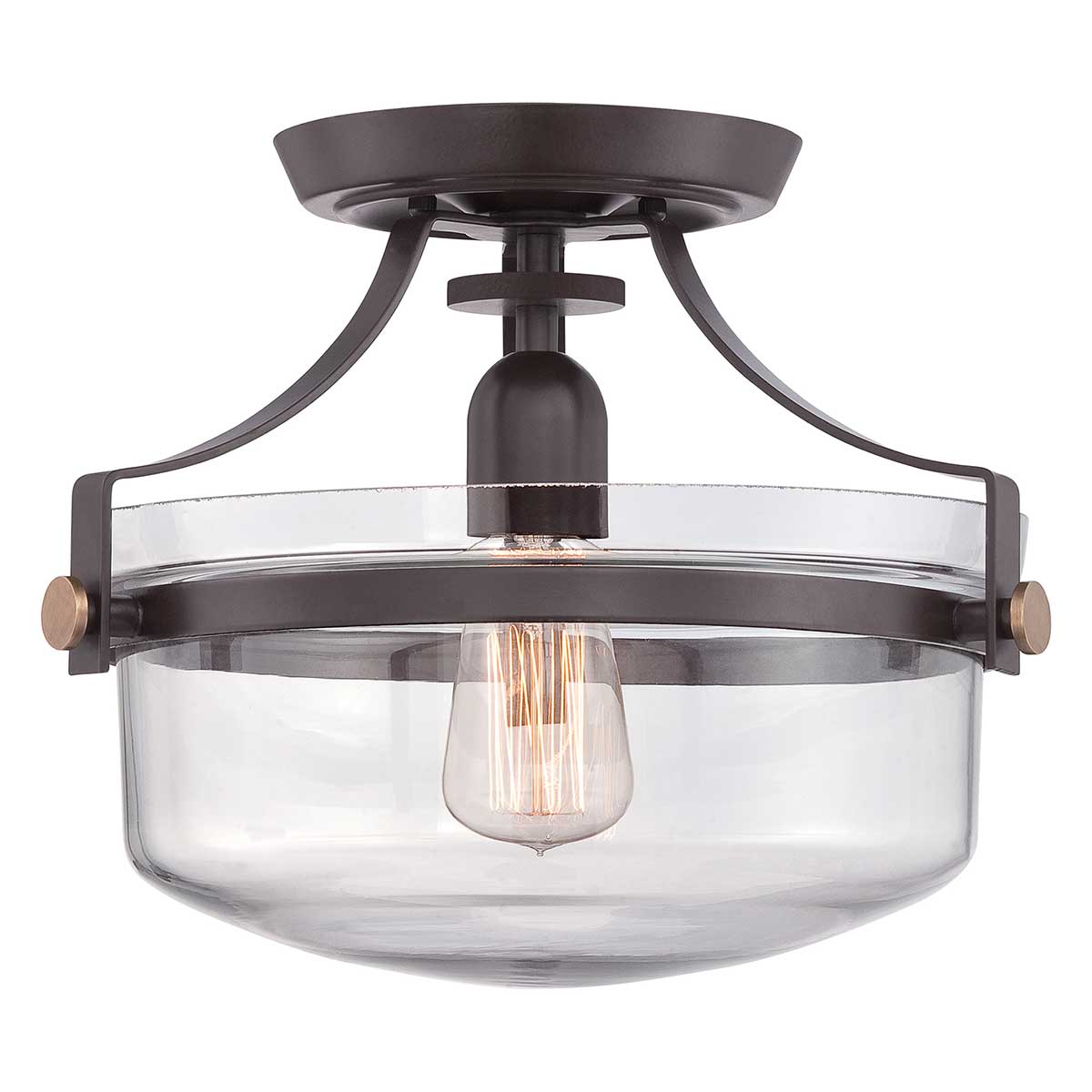 Penn Station 1 Light Semi-Flush - In Various Finishes E27