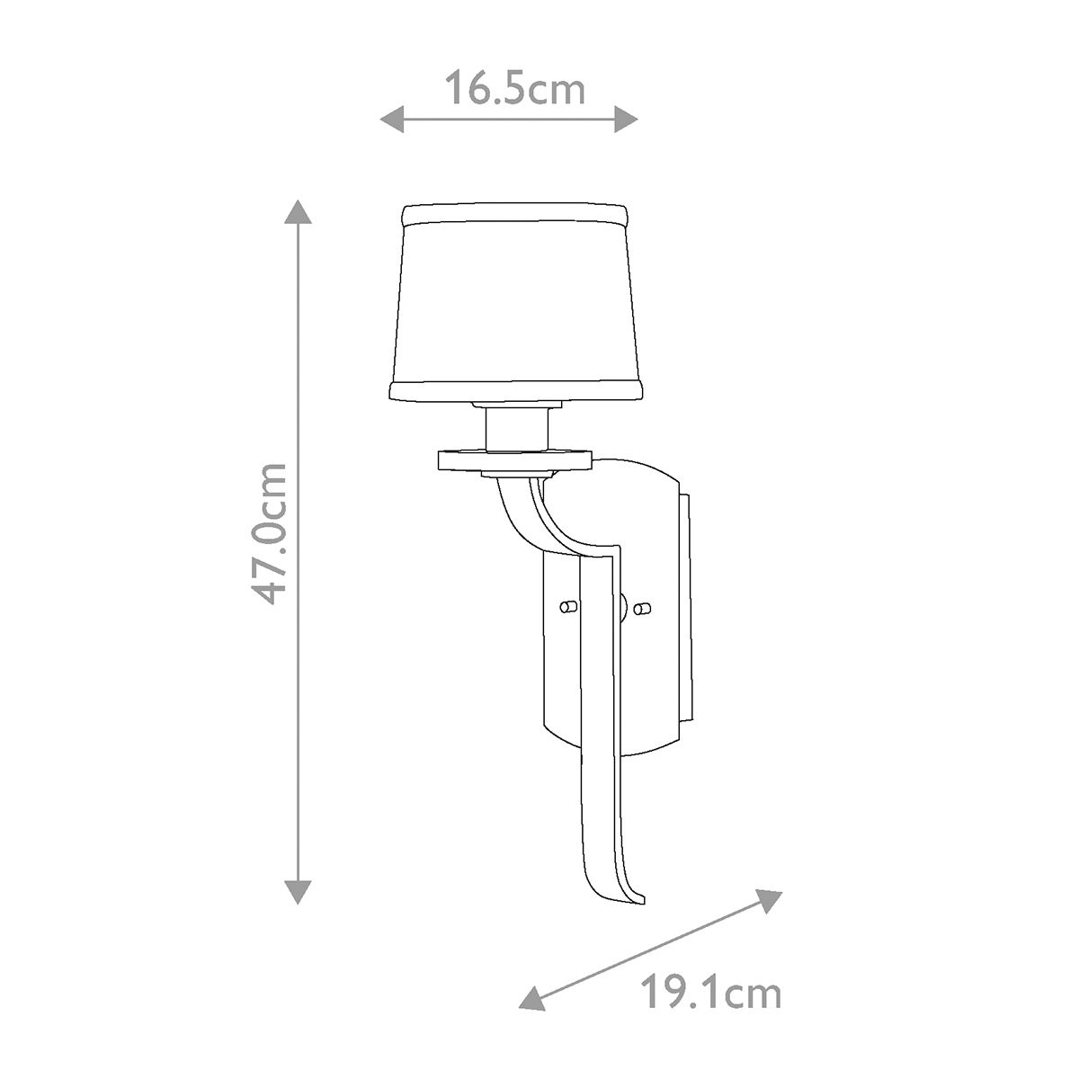 Sutton Place 1 Light Wall Light - Imperial Silver IP20 E27