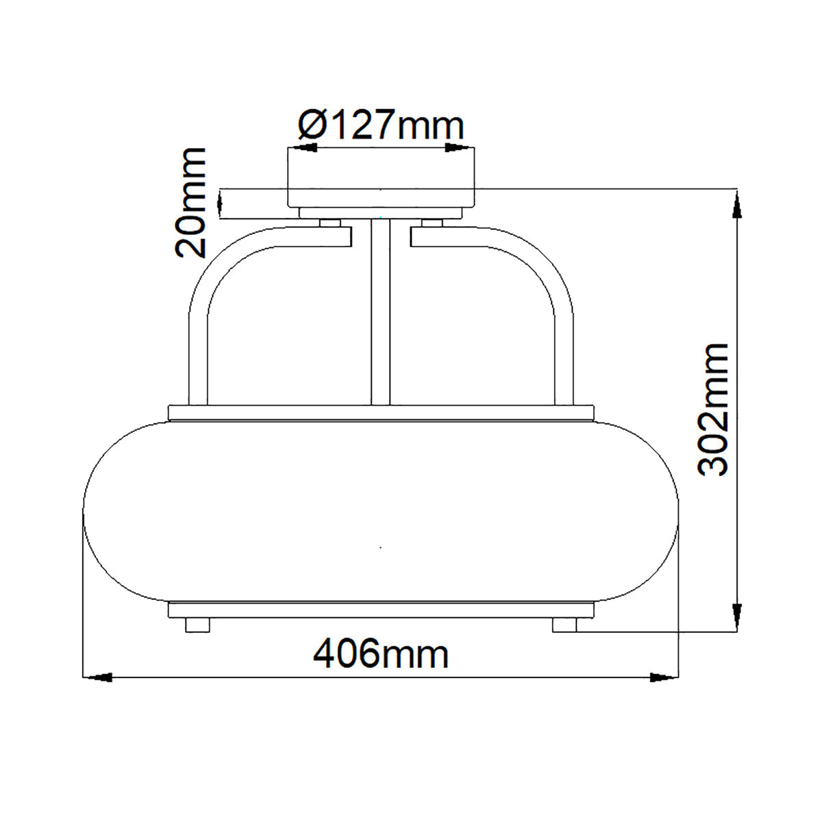 Trilogy 1/3Lt Semi-Flush - Old Bronze/ Brushed Nickel E27
