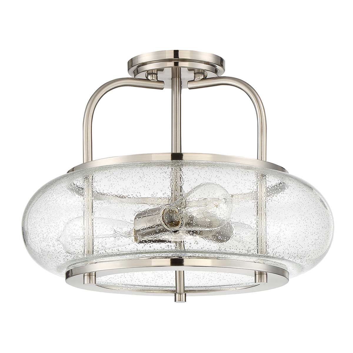 Trilogy 1/3Lt Semi-Flush - Old Bronze/ Brushed Nickel E27