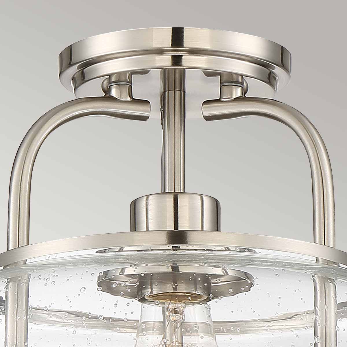Trilogy 1/3Lt Semi-Flush - Old Bronze/ Brushed Nickel E27