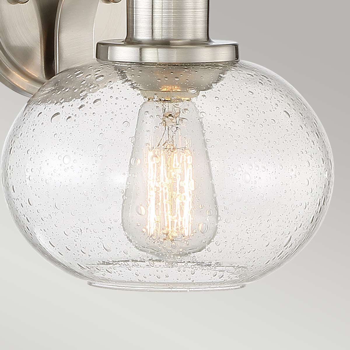 Trilogy 1 Light Wall Light - Brushed Nickel/Old Bronze IP20 E27