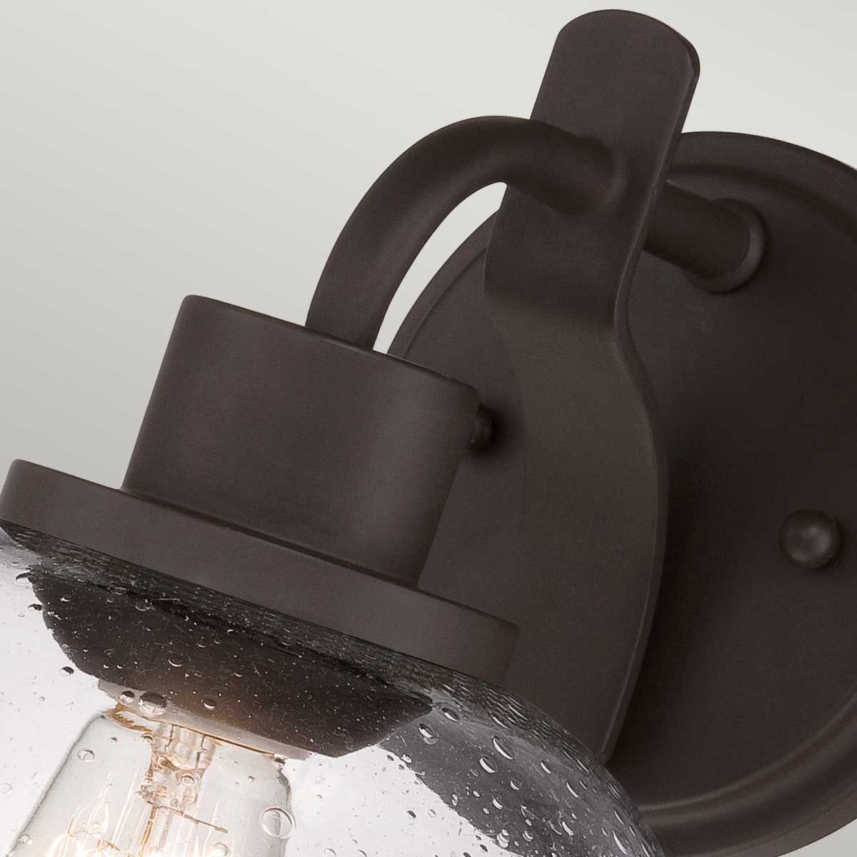 Trilogy 1 Light Wall Light - Brushed Nickel/Old Bronze IP20 E27