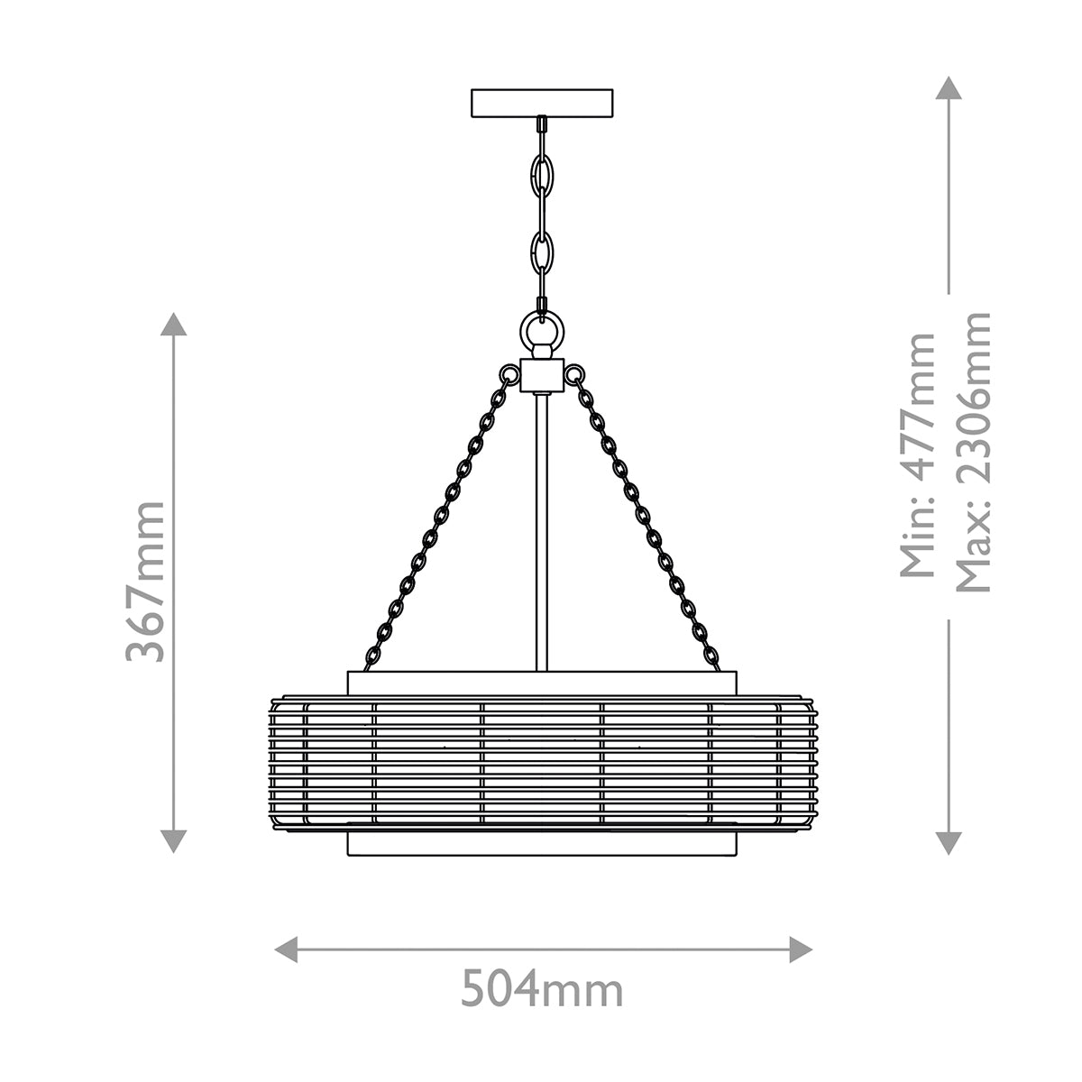 Quoizel Waylon 4 lt Pendant - Antique White E27