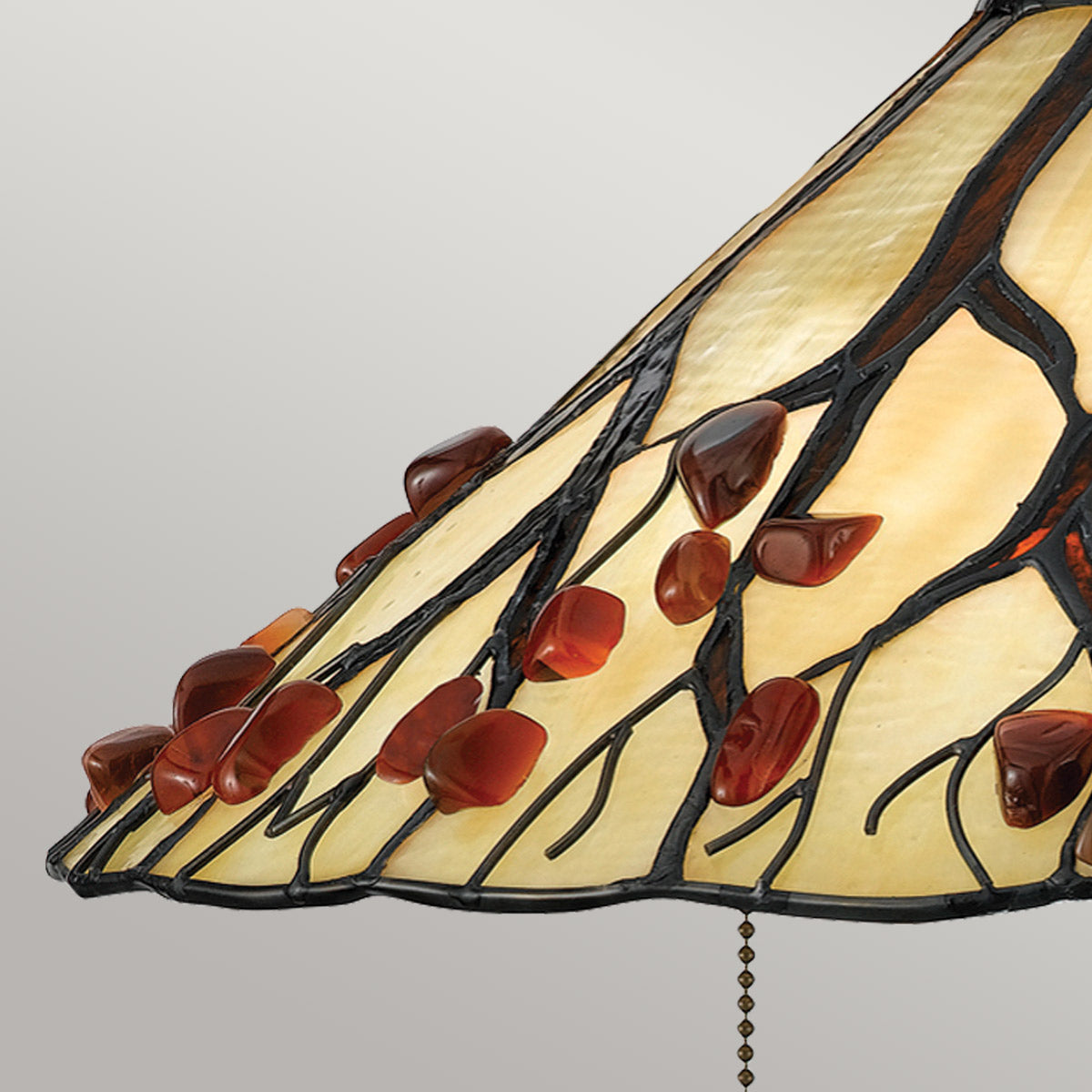 Quoizel Whispering 2 lt Tiffany style Table Lamp - Valiant Bronze with Art Glass Shade E27