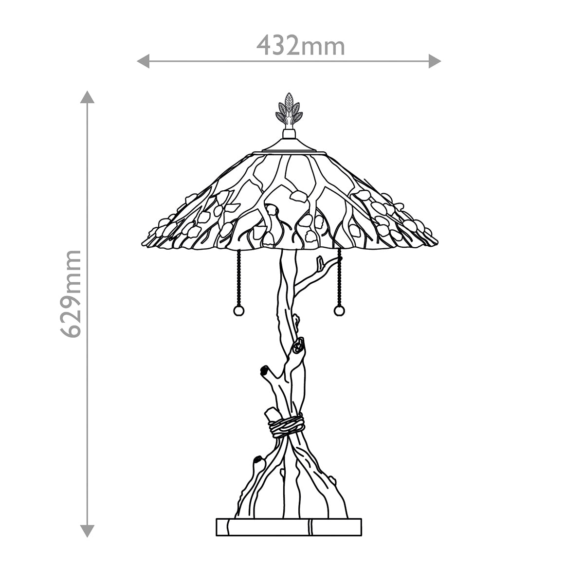 Quoizel Whispering 2 lt Tiffany style Table Lamp - Valiant Bronze with Art Glass Shade E27