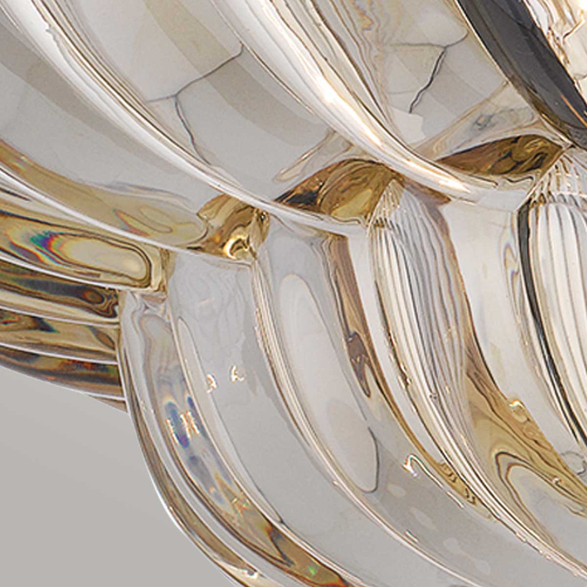 Quoizel Whitecap Semi Flush - Tinted Amber Glass with Mottled Cocoa Brown E14