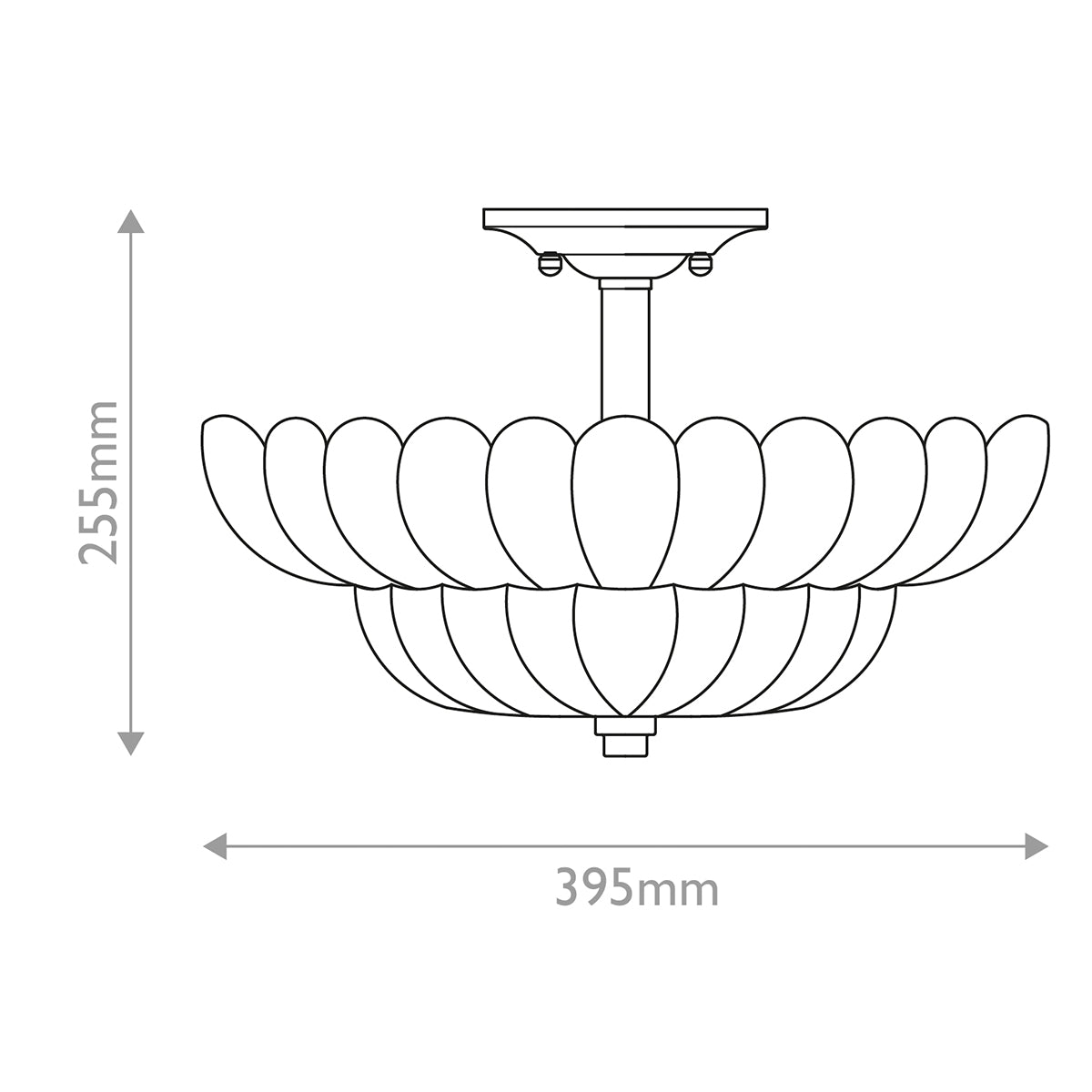 Quoizel Whitecap Semi Flush - Tinted Amber Glass with Mottled Cocoa Brown E14