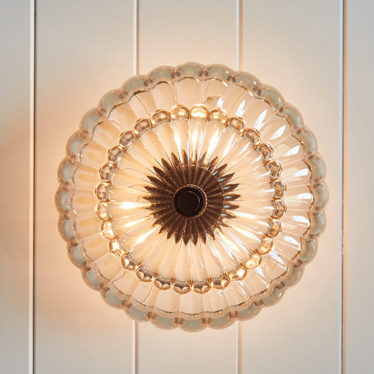 Quoizel Whitecap Semi Flush - Tinted Amber Glass with Mottled Cocoa Brown E14