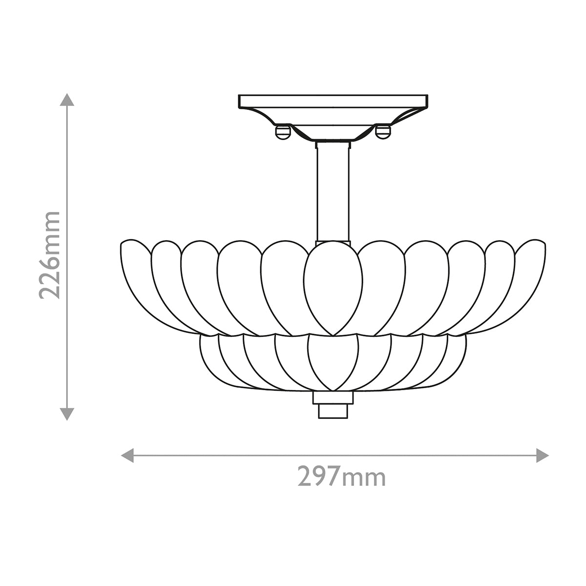 Quoizel Whitecap Semi Flush - Tinted Amber Glass with Mottled Cocoa Brown E14