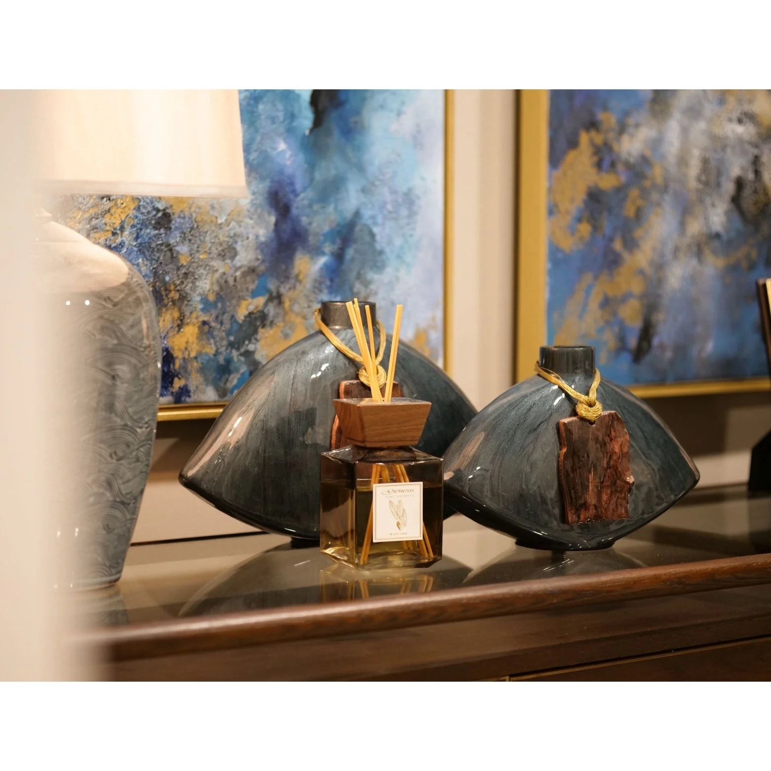 Reflectio Wall Art - Blue & Gold Finish