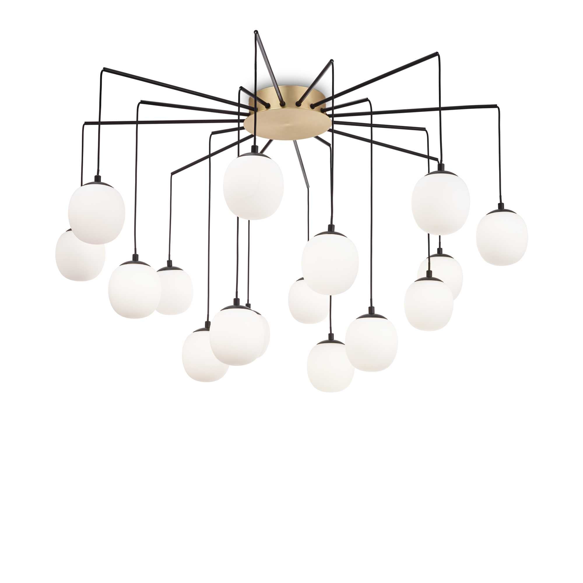 Rhapsody 12/16Lt Cluster Ceiling Light - Satin Brass Finish