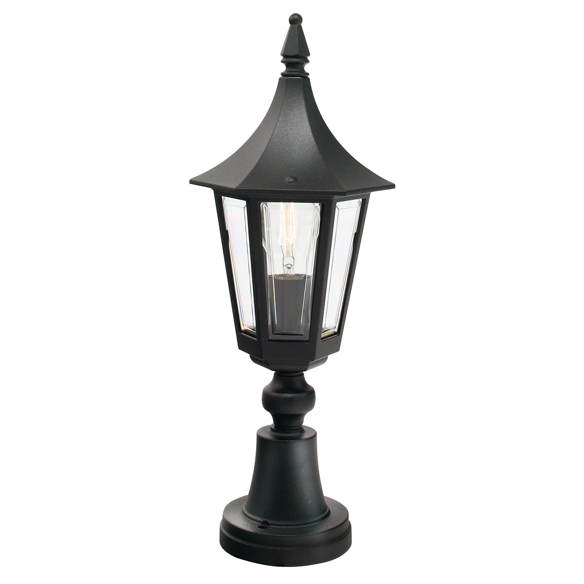 Rimini 1 Light Pedestal Lantern - Black - Cusack Lighting