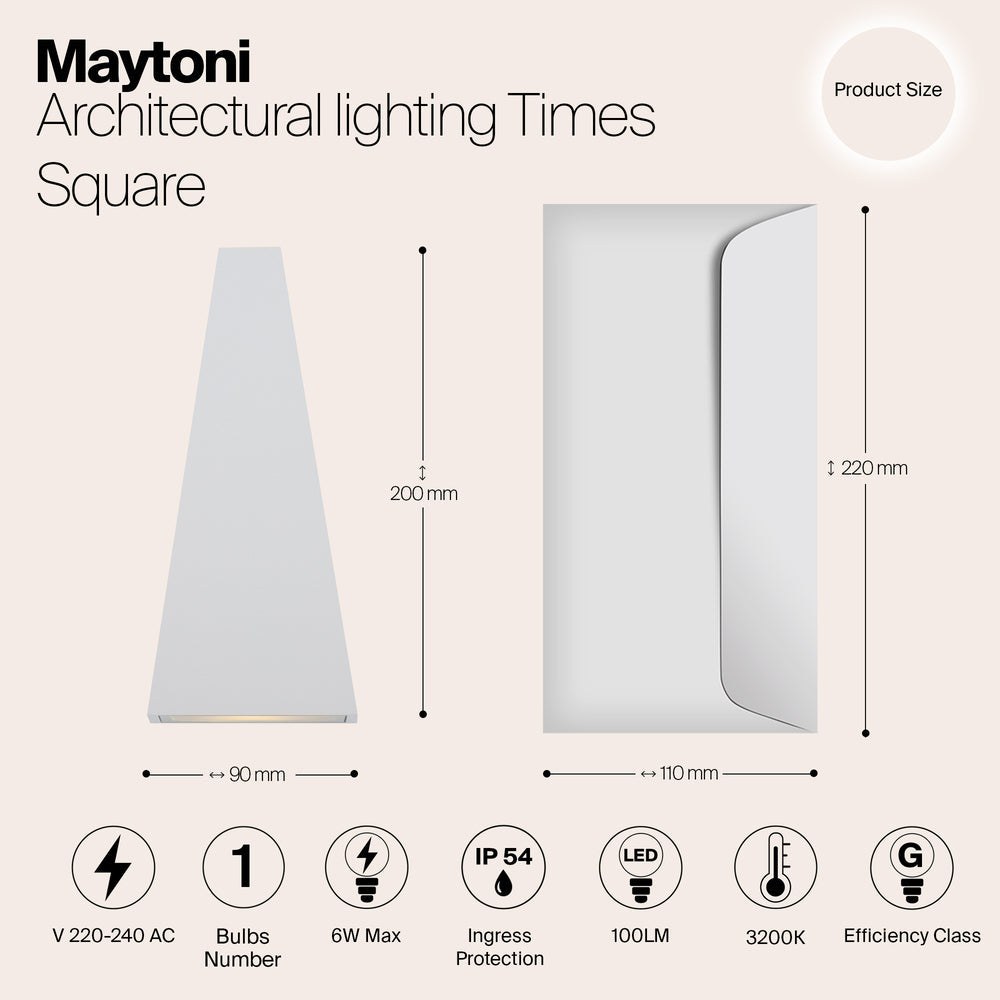 Times Square Outdoor Up/Down IP54 3200K LED Light - Polygonal
