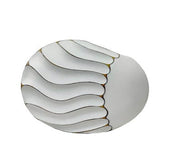 White Sand Wave Design with Brown Lining Polyresin Vase