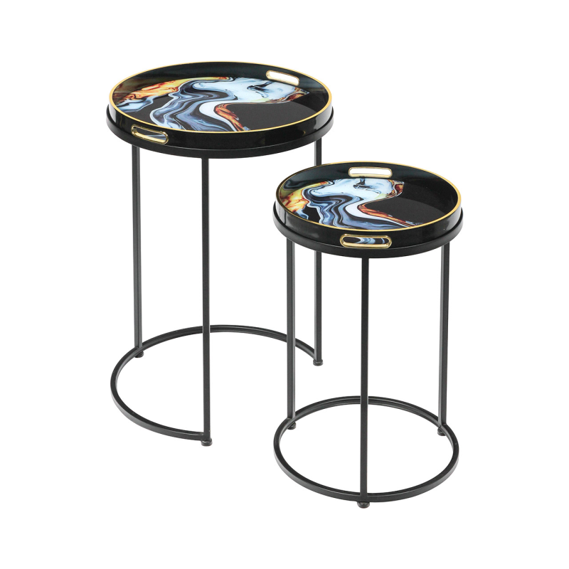 Olin Set of 2 Nesting Tables - Blue