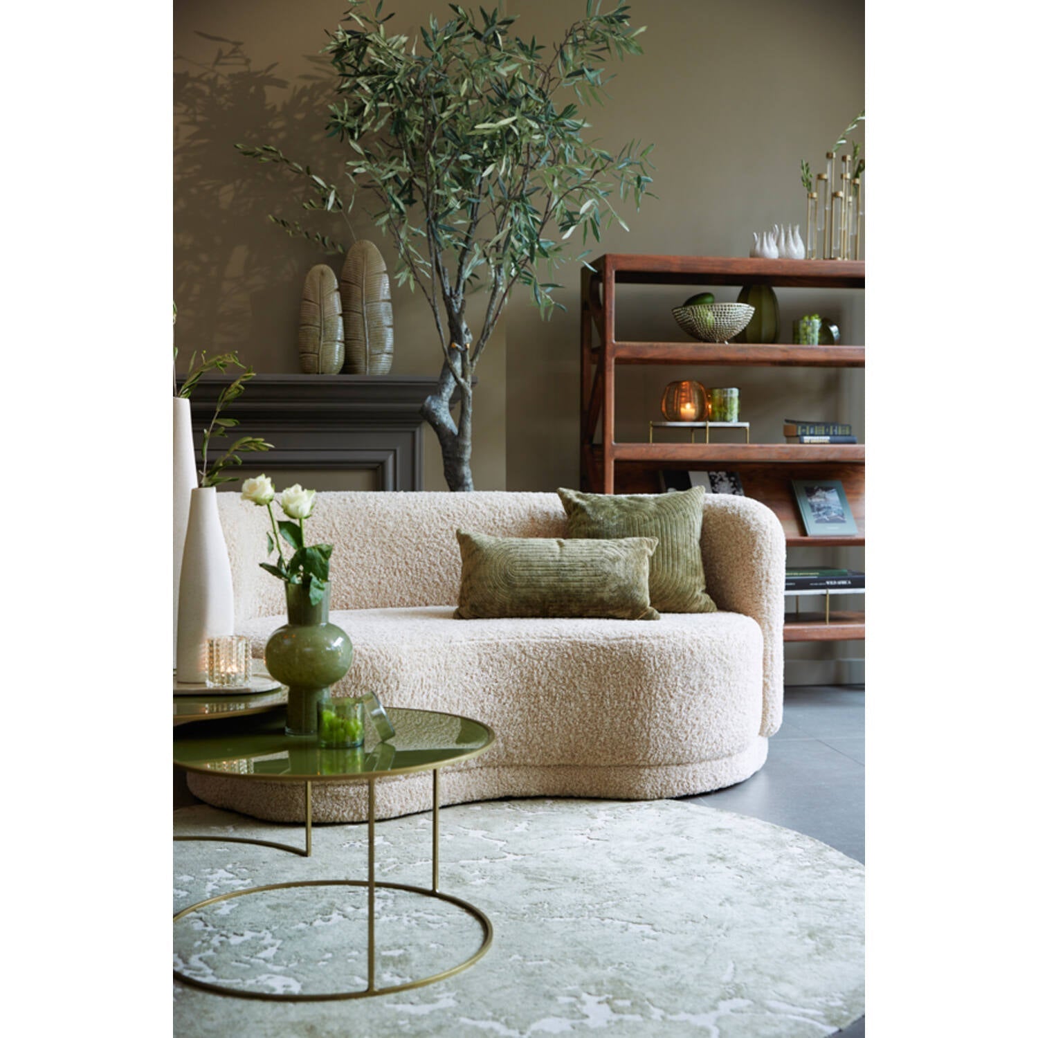 Ruhla Square Cushion - Green Finish