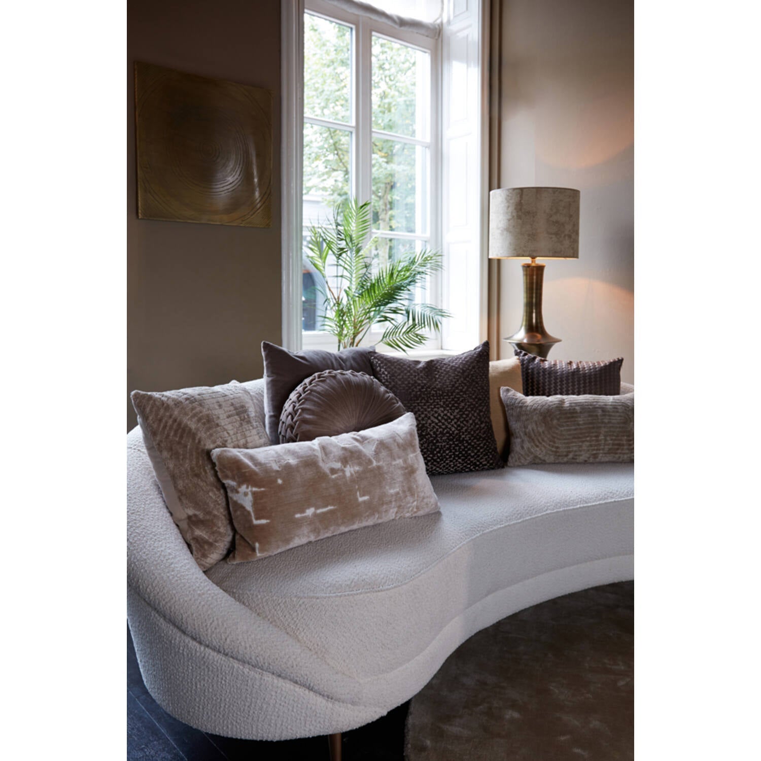 Ruhla Square Cushion - Beige Finish