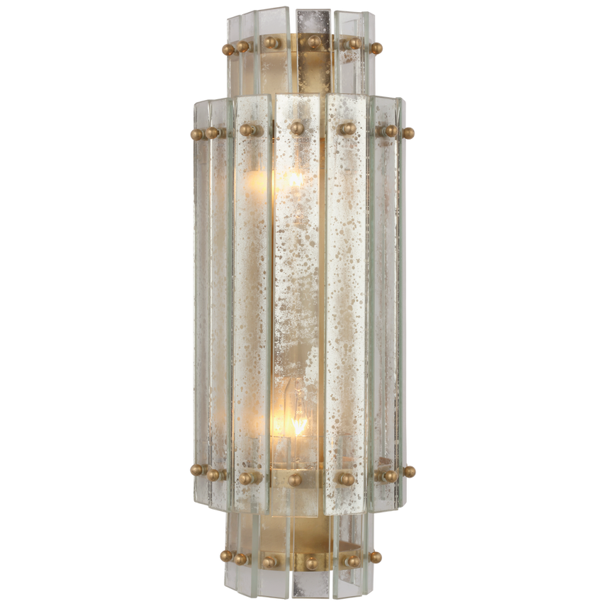 Cadence Tiered Sconce- Antique Brass/ Polished Nickel