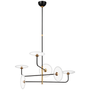 Calvino Arched Chandelier- Hand Rubbed Antique Brass & Aged Iron Finish