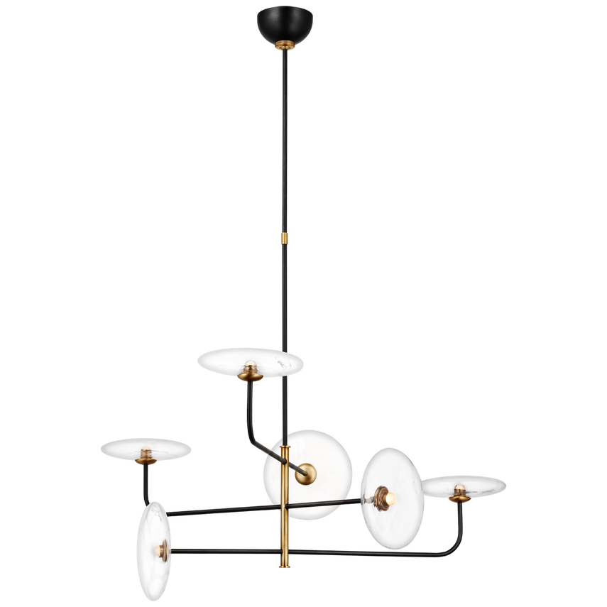 Calvino Arched Chandelier- Hand Rubbed Antique Brass & Aged Iron Finish