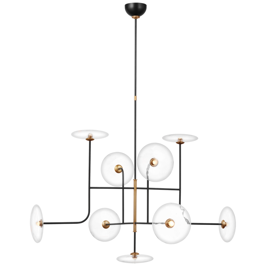 Calvino Arched Chandelier- Hand Rubbed Antique Brass & Aged Iron Finish