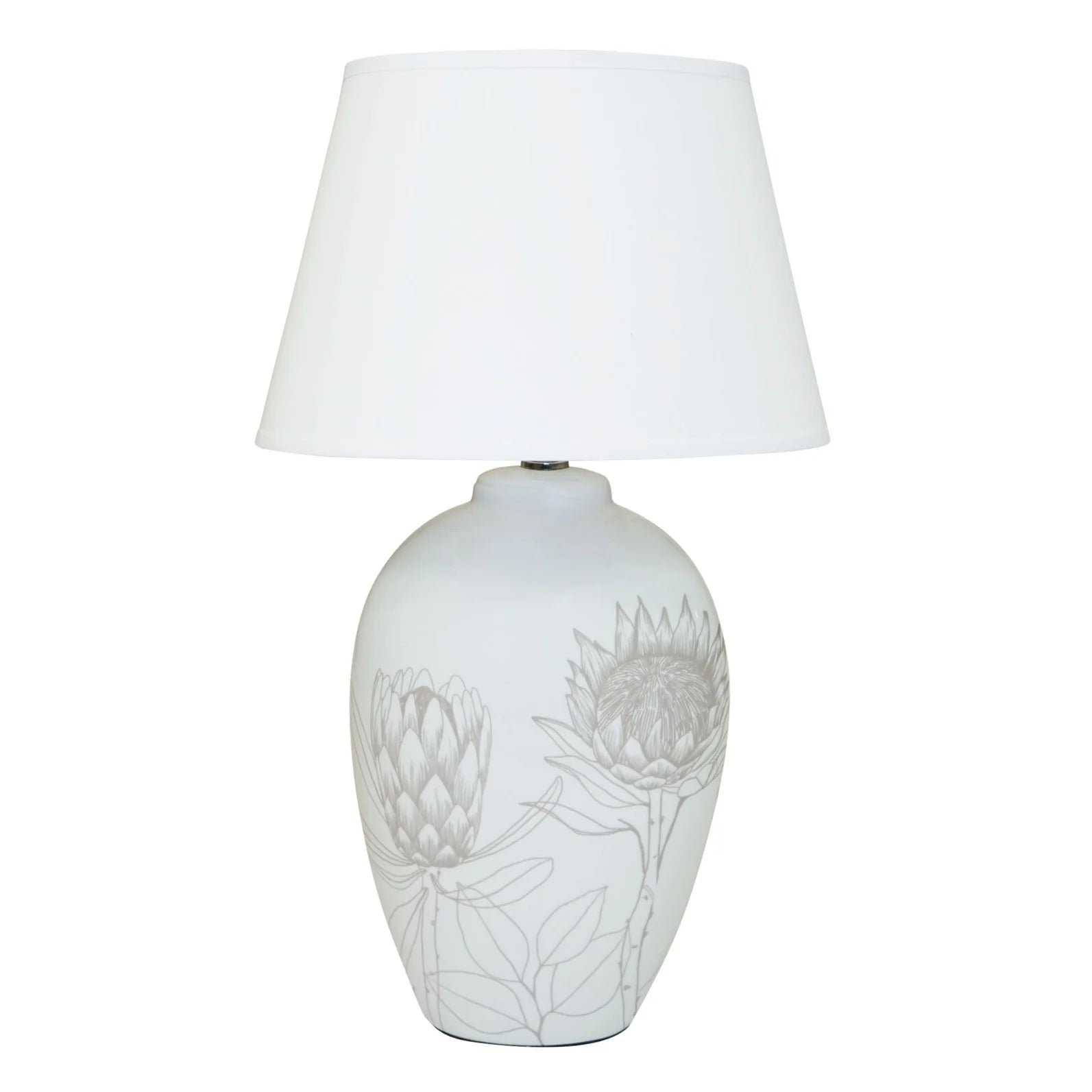 Serene Lamp - White & Floral Finish