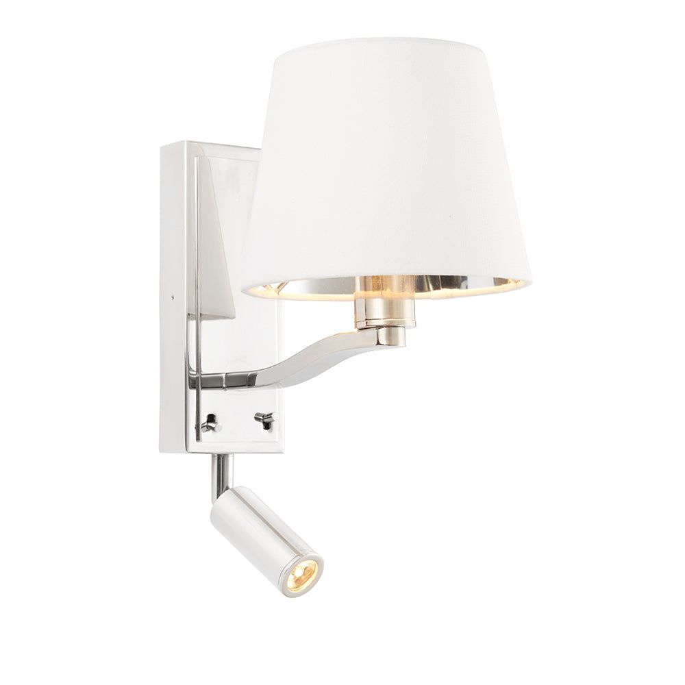 Shelbourne Single Wall Light with Spot - Brushed Gold/Bright Nickel