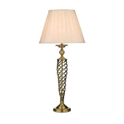 Dar Siam Table Lamp complete with Shade Antique Brass - Cusack Lighting