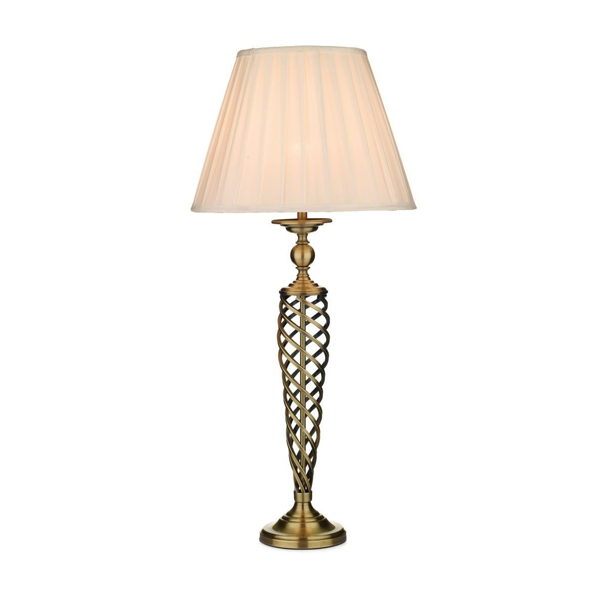 Dar Siam Table Lamp complete with Shade Antique Brass - Cusack Lighting