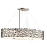 Silver Coral 4L Oval Island Ceiling Light - Classic Pewter Finish