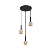 Sincro Cluster 3lt Matt Black/Gold-Finish - Cusack Lighting