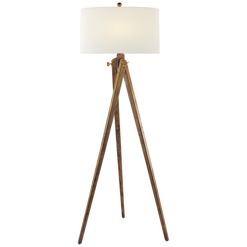 Tripod Floor Lamp- Tudor Brown Stain/ French Waxed Wood