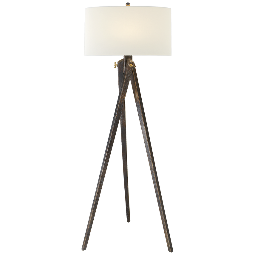 Tripod Floor Lamp- Tudor Brown Stain/ French Waxed Wood