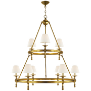 Classic Two-Tier Ring Chandelier- Bronze/ Antique Brass