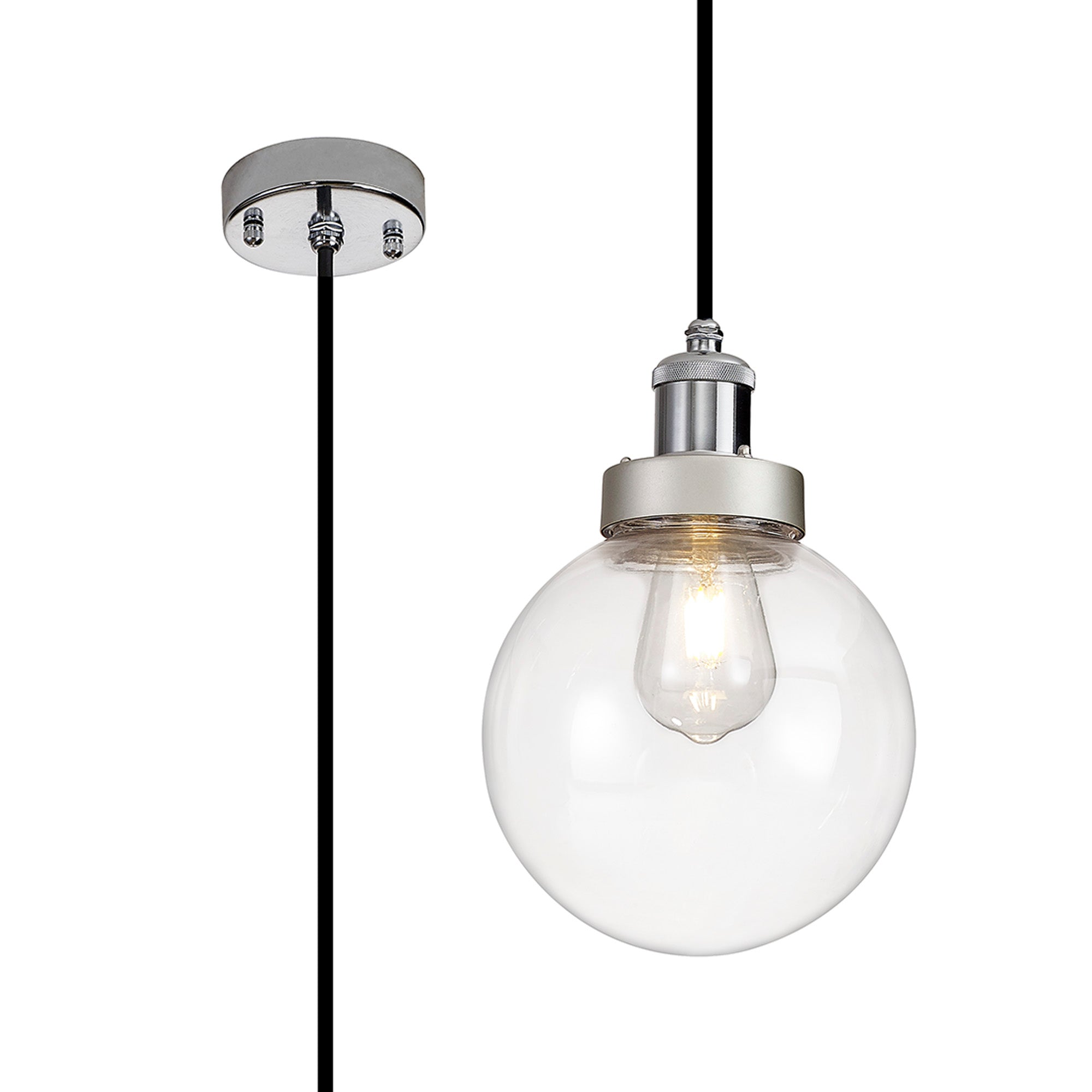 Soiree Outdoor Pendant IP65 - Titanium Silver & Polished Chrome Finish