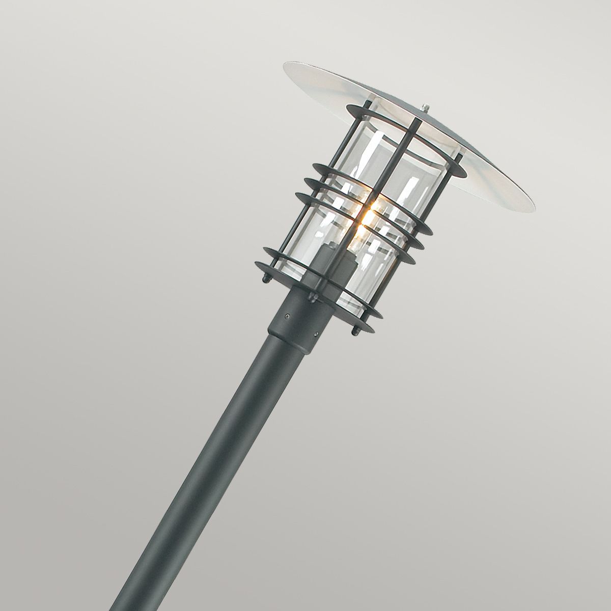 Stockholm 1/2Lt Lamp Post - Black/Galvanised IP54  E27