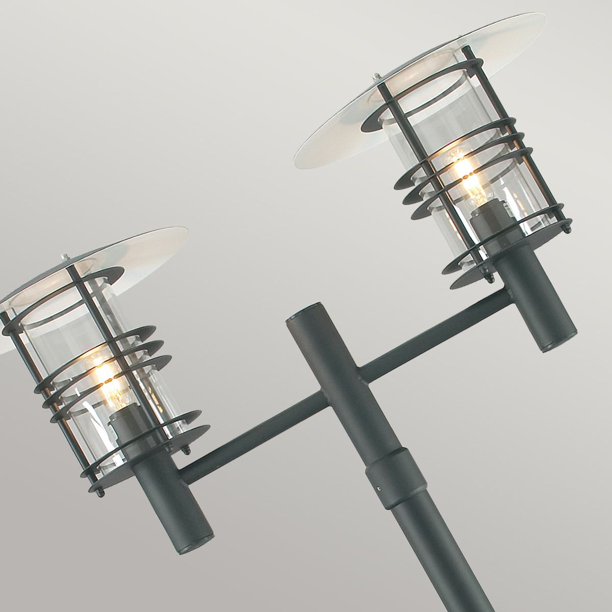 Stockholm 1/2Lt Lamp Post - Black/Galvanised IP54  E27