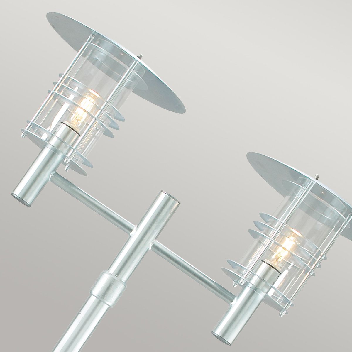 Stockholm 1/2Lt Lamp Post - Black/Galvanised IP54  E27