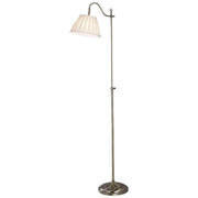 Dar Suffolk Floor Lamp Rise & Fall Antique Brass Ca Shade - Cusack Lighting