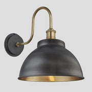 Swan Neck 13" Outdoor Dome Wall Light IP65 - Various Finishes